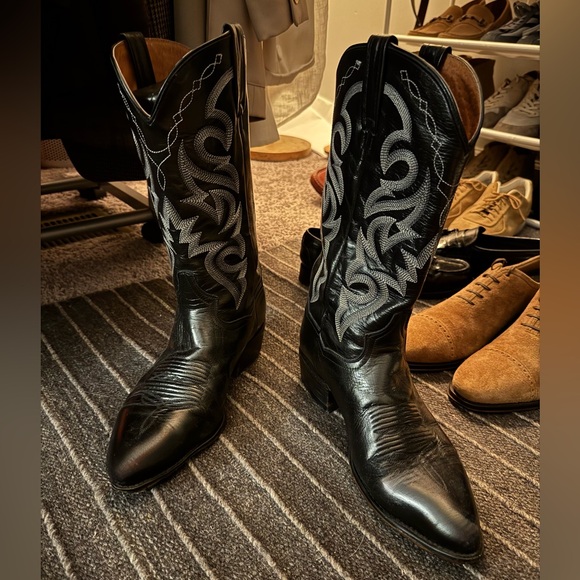 Dan Post Other - Dan Post Black and Silver Western Boots